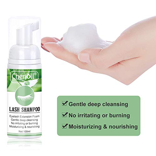 Eyelash Shampoo, Eyelash Foam Cleaner, Remove Makeup Residue & Mascara, 100ml Gentle Deep