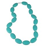 Silicone Teething Necklace with Baby-safe Jewelry By FAVEfemme - Bpa-free, Best Soothing Method, Better Than Baltic Amber, Teething Necklace for Mom (Tropical Turquoise Punch/Teal)