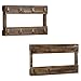 MyGift Wall Mounted Mug Rack - Burnt Wood 8-Hook Coffee Tea Cup Hanging Rack, Set of 2