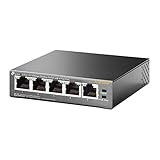TP-Link 5 Port PoE Switch | Fast Ethernet Unmanaged | 4 PoE Port 57W | 802.3af Compliant | Shielded Ports |Traffic Optimization | Plug and Play | Sturdy Metal (TL-SF1005P)