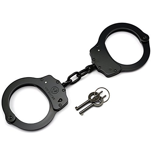 VIPERTEK Double Lock Steel Police Edition Professional Grade Handcuffs