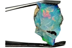 SGM Shop™ Natural Ethiopian Opal Rough 4.1 Cts Single Piece Raw Fire Crystals Rock Play of Colors Welo Opal October Birthston