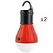 MonstGear 2 Pack Hanging Lantern 3 LED Hook Tent light Bulb for Outdoor Camping Hiking Fishing Portable Battery Powered Emergency Red