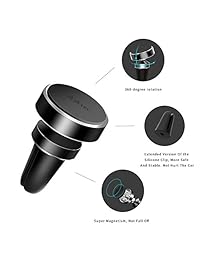 Soporte de teléfono para coche licheers Air ventilación Teléfono Soporte Soporte de coche soporte de teléfono con bloqueo automático y de gravedad Auto Liberación para iphone 8 7 7P 6S 6P 5S, Galaxy S5 S6 S7 S8 y más, Negro
