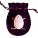 Yoni Egg of Rose Quartz, Drilled, Medium, with Certificate and Instructions, Pink Love Stone, for Women to Strengthen Pelvic Floor Muscles and Counter Stress Adult Urinary Incontinence by Polar Jade