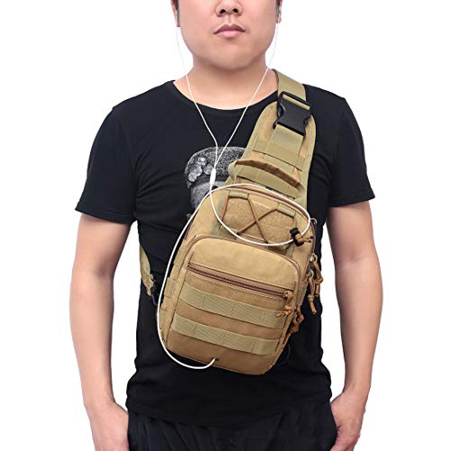 Hopopower Tactical Sling Backpack for Men Crossbody Shoulder Backpack