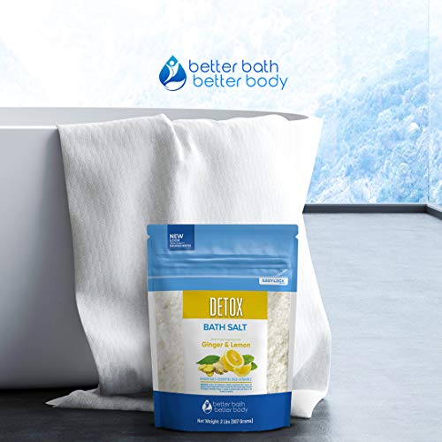 Detox Bath Salt 32 Ounces Epsom Salt with Ginger and Lemon Essential Oils Plus Vitamin C and All Natural Ingredients BPA Free Pouch With Easy Press-Lock Seal - Thumbnail 7