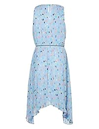 Tommy Hilfiger Vestido de moda de manga corta para niña