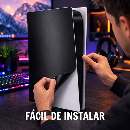 UtmostXP Vinyl Sticker Protector for PS5 (Black Standard Disk) | Sticker Compatible with PS5, Protective Sticker for PS5 Console and Controllers, Decal, Accessories for Play 5