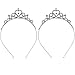 Buytra 2 Pack Wedding Party Bridal Bridesmaid Flower Crystal Heart Shape Princess Crown Headband Tiara for Girls Children, Silver