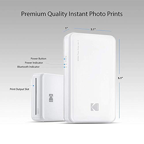 Kodak Mini 2 HD Wireless Mobile Instant Fotodrucker w / 4 Pass patentierte Drucktechnologie (Rosa) - Kompatibel mit iOS & Android Geräte - Echte Tinte in Einem Instant – Bild 6