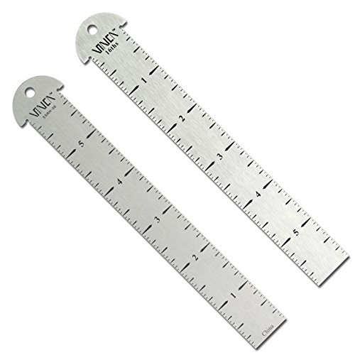 VINCA SSRH-06 Stainless Steel Hook Woodworking Drawing Ruler 6 inch Double Side Measuring Tool - Thumbnail 3