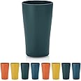 Kyraton Plastic Cups Reusable 8 Pieces, Unbreakable Water Drinking Cup, Tumblers for Indoor Outdoor Travel Poolside Bathroom Adult Children Light Weight Easy to Carry BPA Free (Dark Green)