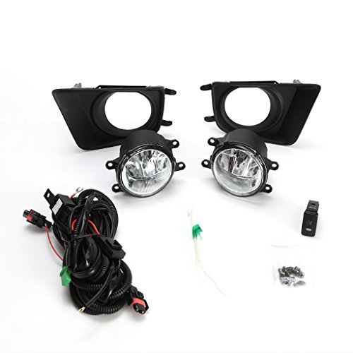 LEDIN 2012-2015 Toyota Tacoma Front Bumper Clear Fog Driving Light Assembly LH RH Replacement w/Switch w/Bulbs w/Bezel
