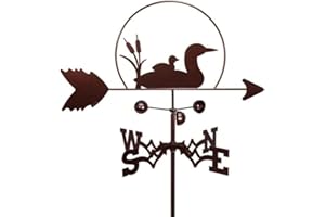 ANCNA-U Weathervane Duck, Decoration Weathervane, Wind Direction Indicators Kit Outdoor Garden Lawn Metal Bracket Wind Vane