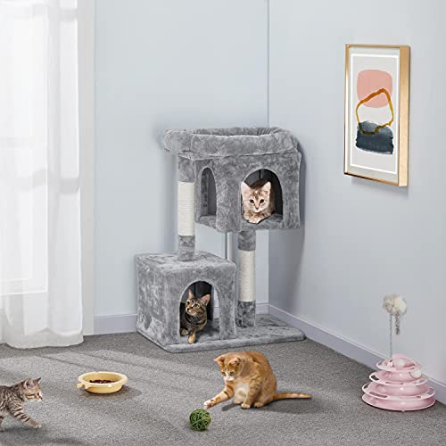 Yaheetech 33.5'' Cat Tree Cat Tower with 2 Cozy Plush Condos & Sisal