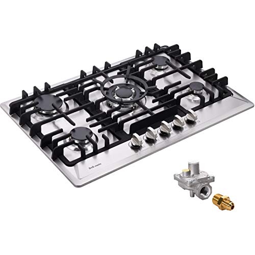 30" Gas Cooktop Dual Fuel 5 Sealed Burners Gas Burner Stainless Steel
