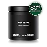Ultra High Strength Panax Ginseng Capsules - 80% Ginsenosides - 750mg 20x Concentrated Extract (15,000 mg Raw Powder Equivalent) - The Strongest Red Korean Ginseng Pills Available - 90 Veggie Caps