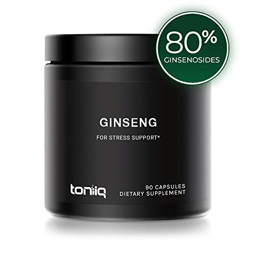 Ultra High Strength Panax Ginseng Capsules - 80% Ginsenosides - 750mg 20x Concentrated Extract (15,000 mg Raw Powder Equivalent) - The Strongest Red Korean Ginseng Pills Available - 90 Veggie Caps
