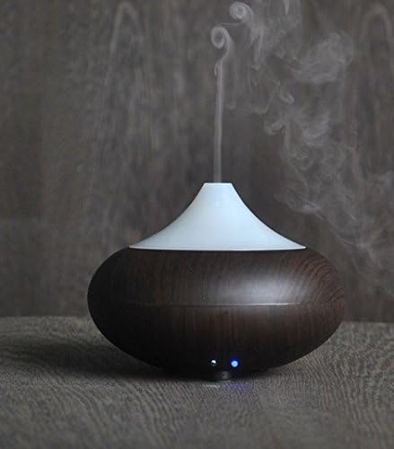 Mini Electric Aromatherapy Essential Oil Diffuser Whisper Cool Mist Ultrasonic Humidifier with Seven Changeable Color LED Light and Auto Shut Off (Dark)