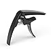 UKULELE CAPO - 4 String for Soprano, Concert Ukulele Zinc Alloy Professional Capo Lightweight Feeling with 2pack Ukulele Felt Picks (Black)