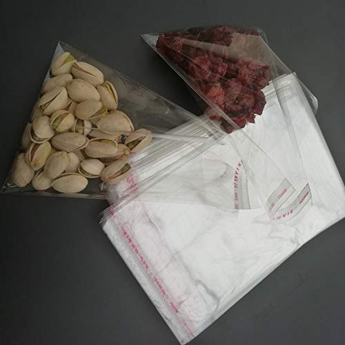 image for Borningfire 200 Pcs 4x6 Clear Resealable Cello/Cellophane Bags Self Ad
