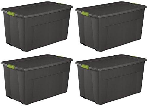 Sterilite 19481004 Latch Tote with Titanium Latches , Lapis, 4-Pack, 45-Gallon