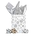 UNIQOOO 60 Sheets 26X20In Metallic Silver Foil Gift Tissue Paper Bulk, Recyclable Durable for Gift Bags Box Gift Wrapping DIY Craft, Wedding Birthday Party Favor Decor, Shredded Filler, Pinata