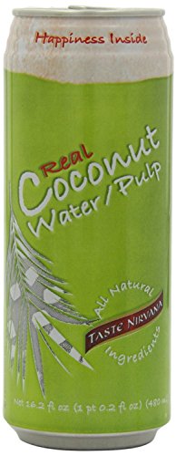Taste Nirvana REAL COCONUT WATER WITH PULP, 16.2 Ounce (Pack of 12)