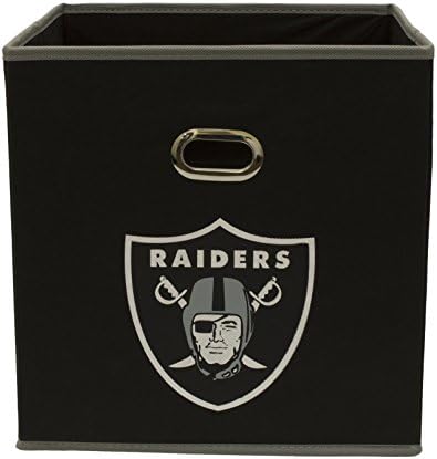 NFL Oakland Raiders Fabric Storage Bin, 11-inch, Black