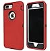 Annymall Case Compatible with iPhone 8 Plus/iPhone 7 Plus, [HEAVY DUTY] Built-in Screen Protector Tough 4 in1 Rugged Shorkproof Cover for Apple iPhone 7 Plus & iPhone 8 Plus (Red)