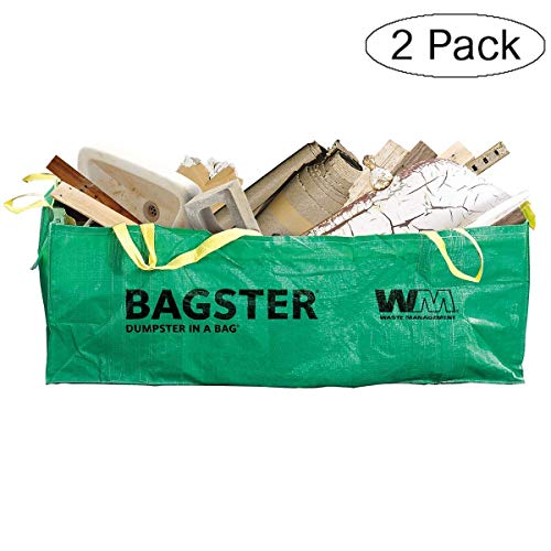 BAGSTER 3CUYD Dumpster in a Bag, Green (Twо Расk, Original)