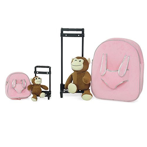 18 Inch Doll Rolling Luggage Child & Doll Matching Backpacks w