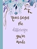 Never forget the difference you've made:: Retirement Gifts for Teachers,Army,Notebook,Nurses,Doctors by 
