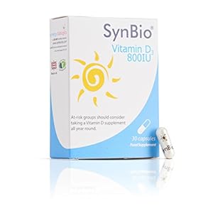 SynBio Vitamin D3 800 IU – Peanut Free – Nut Free – Vegetarian Society Approved – SOYA Free – Dairy Free – Yeast Free…