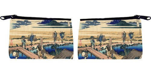 Rikki KnightTM Katsushika Hokusai Art Nakahara in the Sagami Province Design Scuba Foam Coin Purse