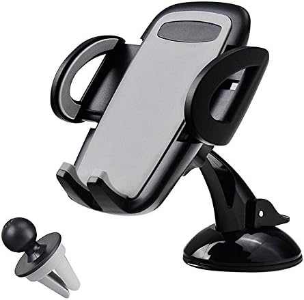 YYKY 2-in-1 Car Phone Holder,Air Vent Cell Phone Holder Mount Cradle Dashboard Windshield Universal for iPhone 7/7Plus/6s/6Plus/5S, Galaxy S5/S6/S7/S8, Google Nexus, LG, Huawei and More