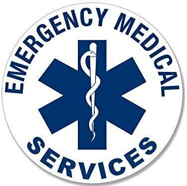 Amazon Com Magnet 4x4 Inch Round Emergency Medical Services Logo Sticker Ems Ambulance Insignia Magnetic Magnet Vinyl Sticker Home Kitchen