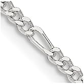 JewelryWeb 925 Sterling Silver Solid Polished 2.25mm Figaro Chain Necklace Lobster Claw Chain Necklace for Women and Men