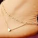 choice of all Gold Anklet Bracelet for Women Heart Ankle Chain Foot Jewelry (D:gold 2 layer)