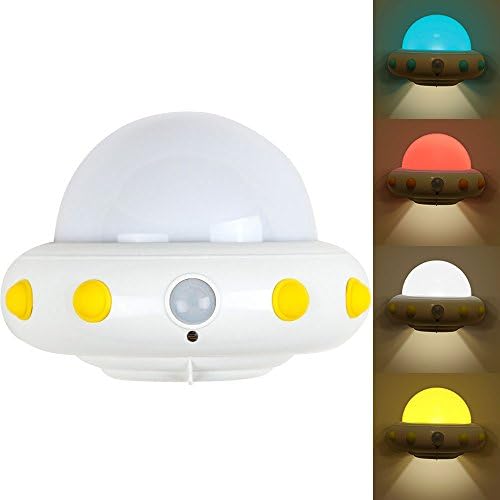 Christmas Gift Night Light-Youngnis Intelligent UFO Human Body and Light Sensor Control Night Light for Passageway,Bedroom,Bathroom,Vestibule (White)