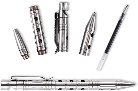 4 in 1 Multitool Tactical Pen with Glass Breaker, Survival Whistle, Good for Writing or Self Defense