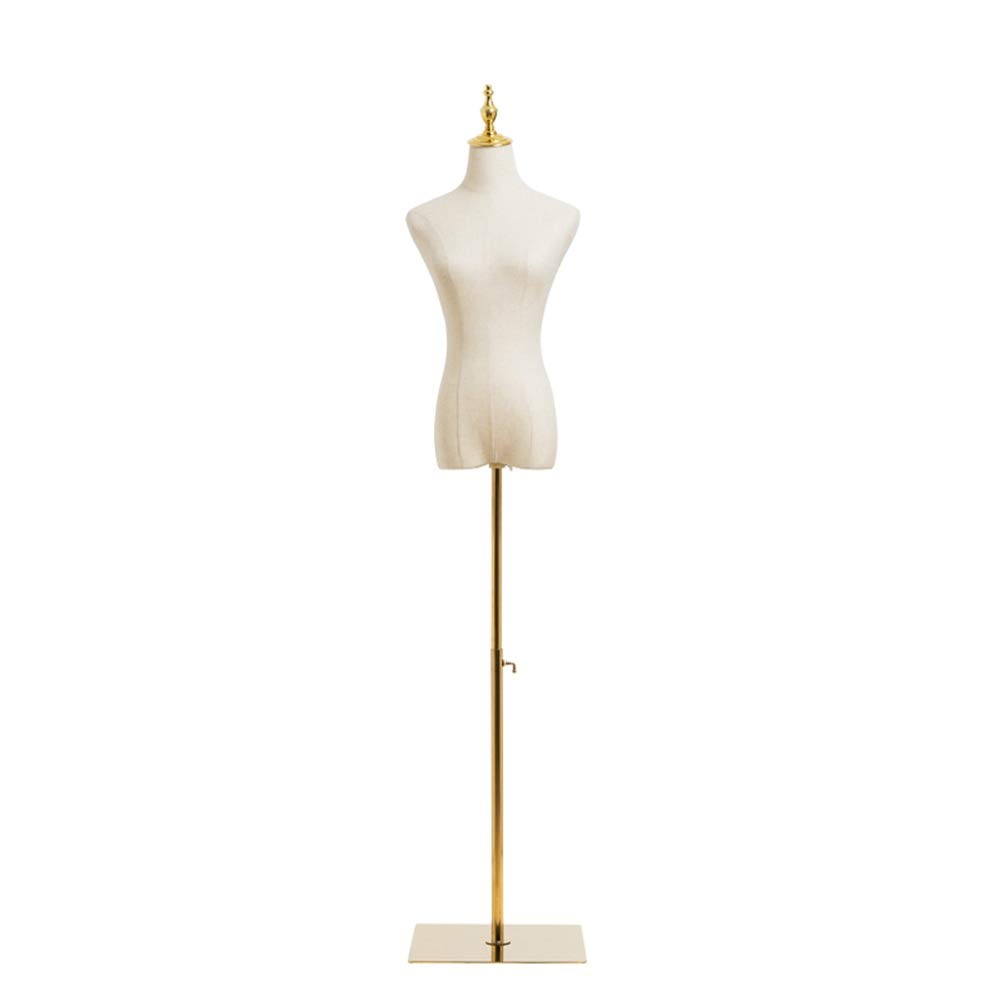 KKCF Mannequin Torso, Stable Wrought Iron Base, Linen Material, Clothing Store, Wedding Dress Display Stand, Shop Window, Full Body Model Stand, Easy To Install, Multi-purpose (Color : A, Size : M)