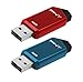PNY Retract USB 2.0 Flash Drive, 16GB 2-Pk, Blue & Red (P-FD16GX2RTC-GE)