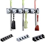 Tiowea Multifunctional Mop Rack Bathroom Storage Rack Broomstick Hanger with Hook Ceiling Mounted Storage Racks