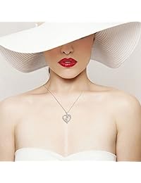 Collar de plata de ley 925 "You Are The Only One" y colgante chapado en platino, en forma de corazón, 18 pulgadas, de la marca Billie Bijoux