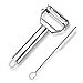 Homasy Stainless Steel Vegetable Peeler Premium Ultra Sharp Julienne Peeler with Cleaning Brush and Blade Guard