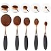 Micup 10 Pcs Professional Oval Makeup Brushes Set Multi-Using Toothbrush Curve Face Cosmetic Brushes (Rose Gold)