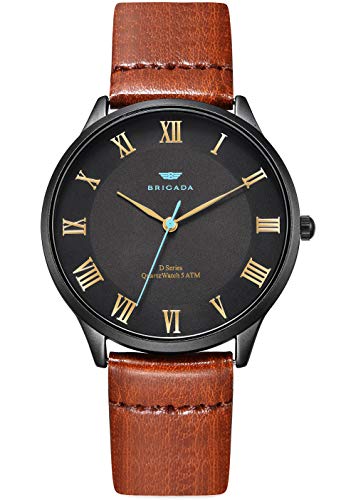 brigada relojes para hombre reloj de pulsera casual de negocios negro clásico para hombre marca suiza impermeable de cuarzo.