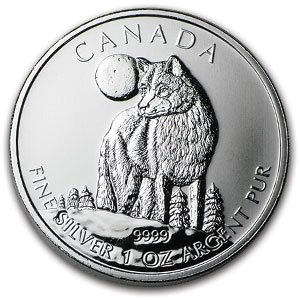 2011 Canadian 1 oz Silver Wolf Coins